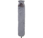 AROMA HOME Faux Fur Long Hot Water Bottle - Grey, Silver/Grey