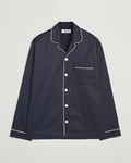 Tekla Sateen Pyjama Shirt Chelsea Navy