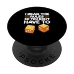 Board Game Night Funny I Read The Rules So You Don't Have To PopSockets Swappable PopGrip