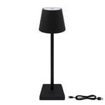 L & P Home & Gifts Lesser & Pavey Black Rechargeable Touch Lamp | Gift for Women & Men | Bedside Nightstand Table Lamp | Battery Powered Touch Control Night Lights