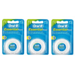 Fil dentaire Oral-B Essential Floss ciré à la menthe - paquet de 3