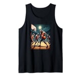 Werewolves Playing Basketball Under a Full Moon on Halloween Tank Top