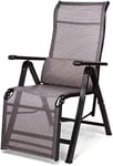 Aluminium Deck Chair, Sun Lounger Folding Chair Recliner Reclining Sun Lounger Foldable Lounge Chair Outdoor Folding Zero Gravity Recliner Portable Recliners Garden Chairs for Office Camping