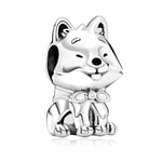 shangwang Crystal Animal Owl Lucky Cat And Dog Charm Suitable For Pandora Bracelet Necklace Diy Beads Women Fashion Silver-Plated Jewelry Z336