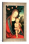 Kunst für Alle 'Image encadrée de Lucas Cranach l'Ancien La Madonna sous Un Pommier Impression d'art dans Le Cadre de Haute qualité Photos Fait Main, 30 x 40 cm, Argent Raya