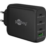 Goobay USB Multiport GaN Power-lader 100 watt (3x USB-C/1 x USB-A) - Svart