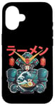 Coque pour iPhone 16 Ramen japonais Mecha Robot Géant La Grande Vague Anime