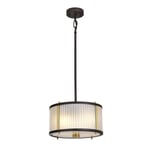 Corona Cylindrical 2 Light Pendant Museum Bronze Frosted Glass