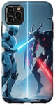 Coque pour iPhone 11 Pro Max Fantastique robot mignon combat de démons