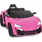 Goplus - Voiture Électrique Enfants 3-8Ans 12V Charge 25KG-Télécommande 2,4G/Effets Sonores Lumineux/Démarrage Lent Rose