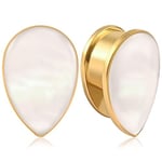 Vankula Ecarteur Oreilles 1 Paire Plug Tunnel Lágrima Conque en Acier Inoxydable Piercing Bijoux pour Femmes Hommes 16mm(5/8") Or