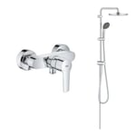 Pack mitigeur douche grohe Start 2021 monocomande chromé + colonne de douche GROHE Vitalio Start 250