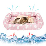 Gukasxi Pet Cooling Mats 45x40cm Pet Self Cooling Pad, Dog Cat Cooling Bed Mats, Washable Summer Pet Pad Blanket, Breathable Ice Silk Pet Cooling Pad, Pet Cool Mat for Cat Kitten Dog