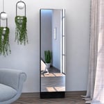 Tuhome Concept - tagère à chaussures Leto Xl, miroir, cinq étagères intérieures, armoire à une porte