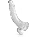 Jelly dildo böjd transparent sugkopp storlek XL 22cm TU Transparent