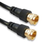 1.5M F Connector Cable F Type TV Antenna or Satellite Coaxial Screened Lead Gold