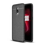 Oneplus 6T      Leather Texture Case    Black