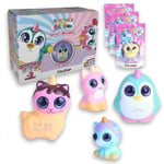 Sbabam Funny Box Doki Sweet, Jeux pour Enfants de kiosque, Jouets Squishy Doux avec Yeux pailletés pour Cadeau Fille, Pack de 3 pièces, révèlent des Messages Magiques avec la lumière, SWEETMEAZ TI