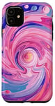 iPhone 11 Swirl Pink Color Illustration Pattern Abstract Art Case