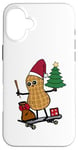 Coque pour iPhone 16 Plus Père Noël Père Noël Père Noël cacahuètes skateboard noisette enfant