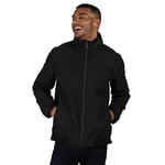 Regatta Blouson imperméable et Respirant Montel avec Doublure et Capuche dissimulée Jackets Waterproof Shell Homme Black FR: L (Taille Fabricant: L)