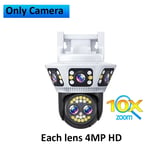 8K 12MP Wifi Camera Outdoor Three Screen CCTV 10X Zoom Body Detection Mini Secur