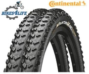 2  Continental Mountain King 29 x 2.3 Wired MTB Cycle Tyres & Presta Tubes