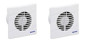 2 x Vent Axia 436533 Kitchen/Utility Room Extractor Fans 150mm/6" ModelBAS150SLB