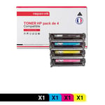 TONER CF540X + CF541X + CF543X + CF542X CF540X + CF541X + CF543X + CF542X Noir + Cyan + Magenta + Jaune x 4 Compatible pour HP-NOPAN-INK P Color LaserJet Pro M254dn P Color LaserJet Pro M254dw P Color LaserJet Pro M254nw P Color LaserJet Pro MFP M28