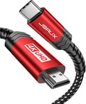 JSAUX Câble USB-C vers HDMI 3 m [4K @ 60 Hz], câble USB type C vers HDMI [Thunderbolt 3] Compatible avec MacBook Pro 2021, Macbook Air, iPad Pro 2020, Samsung Galaxy S22/S21, Surface Book 2, etc. -