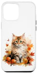 Coque pour iPhone 12 Pro Max Cute Fall Cat With Autumn Pumpkins For Girls And Cat Grandma