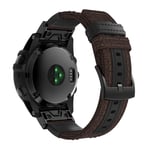 Garmin Fenix 5X / Plus 3 HR aito nahkanauha - Ruskea