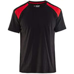 Blaklader - T-shirt de travail bicolore homme 3379 - Noir / Rouge - xl - Noir / Rouge