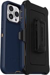 OtterBox Defender Series Coque pour iPhone 14 Pro Max (Uniquement) – Chaussures en Daim Bleu (Bleu), Robuste et Durable, avec Protection des Ports, Comprend Une béquille à Clip