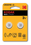 Kodak Max Lithium CR2016 batteri - 2 stk.