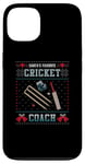 Coque pour iPhone 13 Pull de Noël moche pour entraîneur de cricket préféré du Père Noël