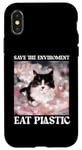 iPhone X/XS Help Save the Environment: Eat Plastic – A Cute Cat Meme Case