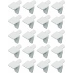 20x Taquet en plastique équerre à tenon 5mm pour tablettes bois ou verre Meuble Etagère Placard Plateau Armoire Support Fixation, blanc