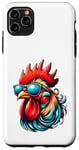 Coque pour iPhone 11 Pro Max Lunettes de soleil rétro vintage en forme de coq