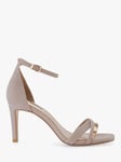 Dune Madrina Textured Metallic Cross Strap Sandals, Rose Gold