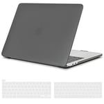 TECOOL Coque Compatible avec MacBook Pro 13 Pouces 2016-2022 (M2 M1 A2338/A2289/A2251/A2159/A1989/A1706/A1708), Coque Rigide en Plastique Fine et Protection Clavier (UE AZERTY), Gris