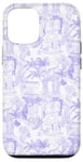 iPhone 12/12 Pro Lilac, Light Purple Preppy Italian Vacation Toile Case