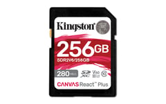 KINGSTON – KINSTON 256GB CANVAS REACT PLUS SDXC UHS-II 280R/150W U3 V60 FOR FULL HD/4K (SDR2V6/256