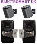 1 PAIR B-TECH SONOS PLAY 1 SPEAKER LOUDSPEAKER WALL BRACKETS TILT SWIVEL BLACK