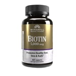 Biotin 5000mcg 60 Tabs By Windmill Health