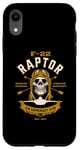 Coque pour iPhone XR F 22 Raptor avion avion crâne style vintage