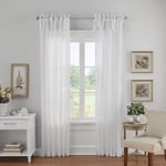 Elrene Home Fashions Rideau de fenêtre à Panneau Simple, Polyester, Blanc, 132,1 x 241,3 cm