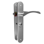 Amig - Poignée ISHI + Bouton modèle 46 | Acier avec finition nickel brossé | Pour portes droites | 240 x 45 mm | Inclut 3 clés | Idéal pour intérieurs nécessitant de la privacité