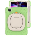 Coque en Silicone pour iPad Pro 11 (2018/2020/2021/2022) et Air 4/5 10,9" - Protection complète et Anti-Chute avec Support Anneau et Fente pour Stylo, Vert Matcha