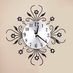 3D Wall Clock Luxury Metal Diamonds Flower Silent Art Office House Decorate